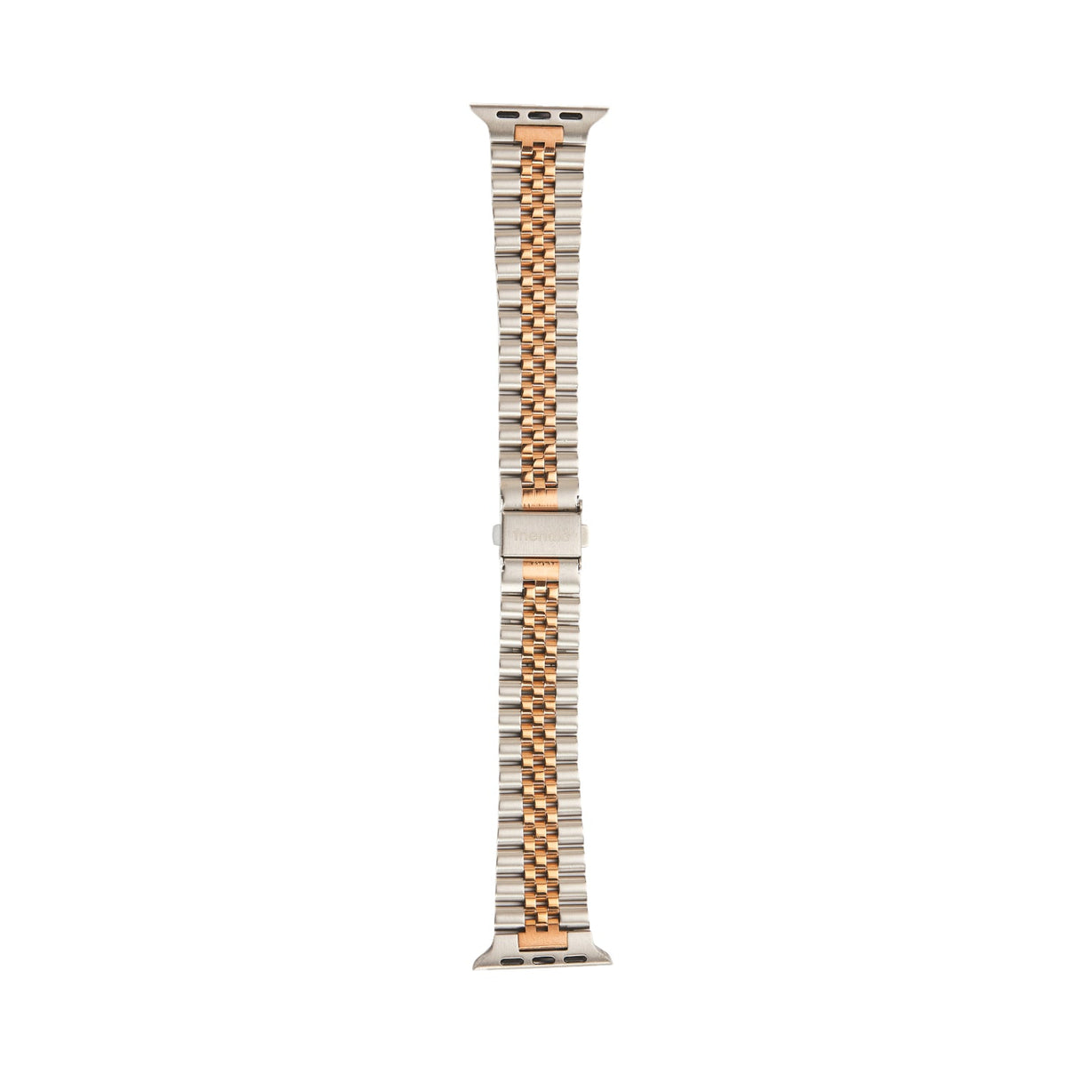 Stainless Steel Link Bracelet Band - The Perth in Silver and Rose Small - Compatible with Apple Watch Size 38mm to 41mm