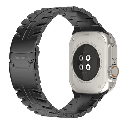 Stainless Steel Link Bracelet Band (Ultra) – The Darwin Ultra in Black – Compatible with Apple Watch Ultra (Friendie size Large)