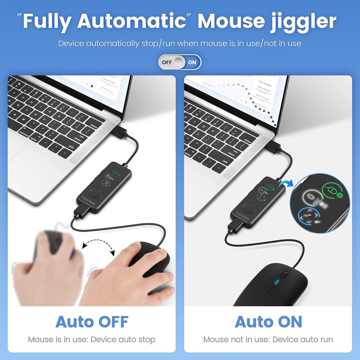 NNEOBA Agitador de ratón USB completamente automático con pantalla HD