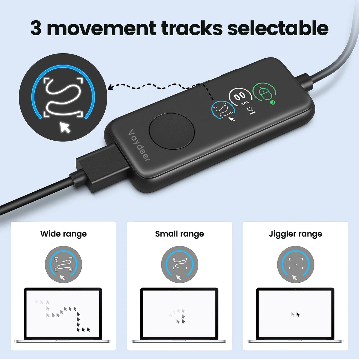 NNEOBA Agitador de ratón USB completamente automático con pantalla HD
