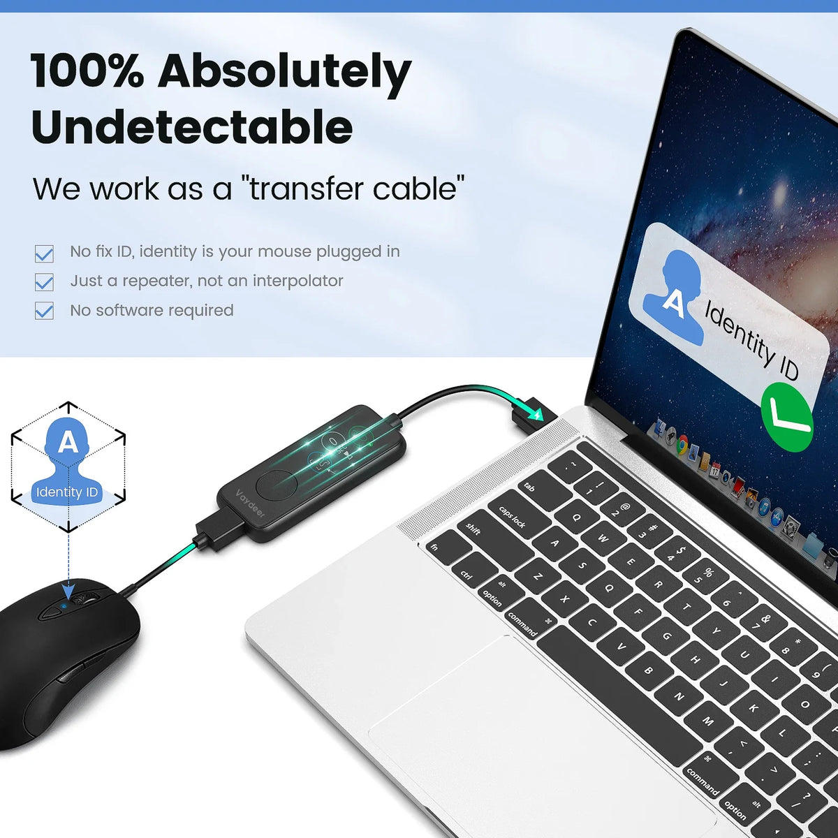NNEOBA Agitador de ratón USB completamente automático con pantalla HD