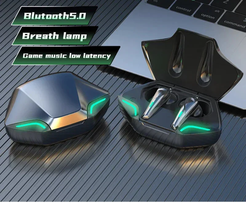 Audífonos intrauditivos inalámbricos Bluetooth para juegos con micrófono – Sonido de alta fidelidad