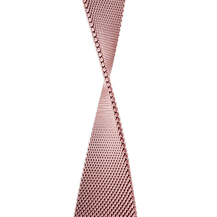 Correa de malla tejida de eslabones de acero inoxidable con bucle infinito - The Melbourne en oro rosa, talla grande - Compatible con Apple Watch de 42 mm a 45 mm