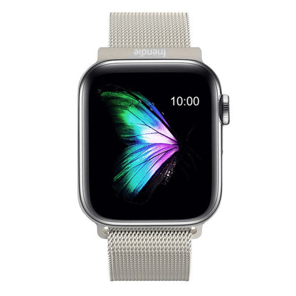 Correa de malla tejida de eslabones de acero inoxidable con bucle infinito - The Melbourne en Starlight - Compatible con Apple Watch de tamaño de 38 mm a 41 mm