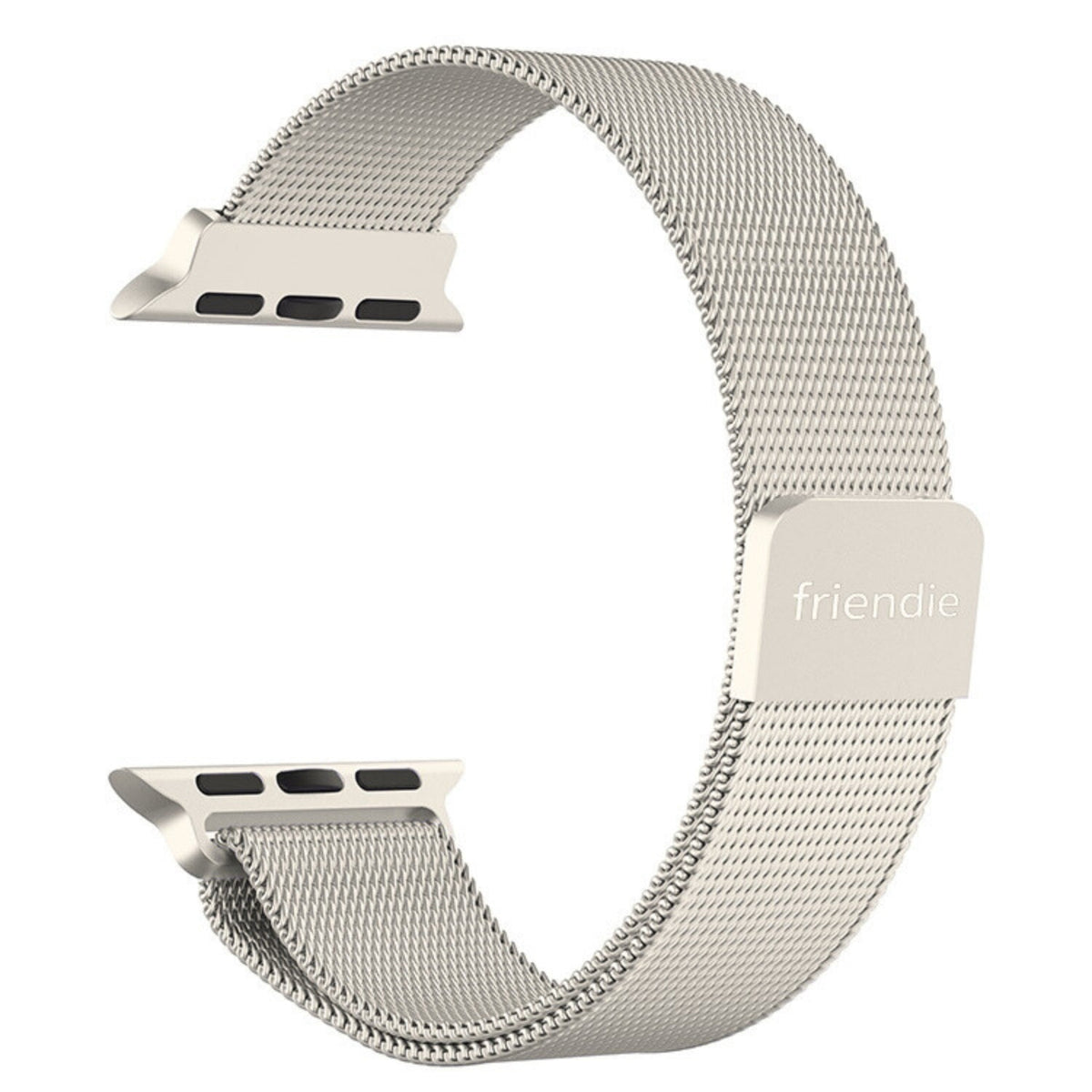 Correa de malla tejida de eslabones de acero inoxidable con bucle infinito - The Melbourne en Starlight - Compatible con Apple Watch de tamaño de 38 mm a 41 mm