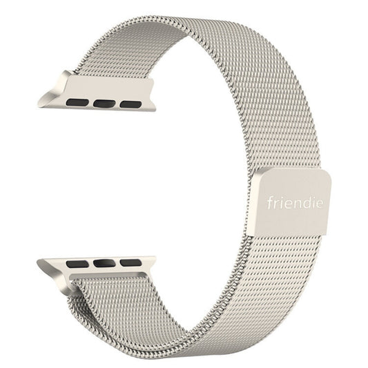 Stainless Steel Link Woven Mesh Infinite Loop Band - The Melbourne in Starlight - Compatible with Apple Watch Size 38mm to 41mm