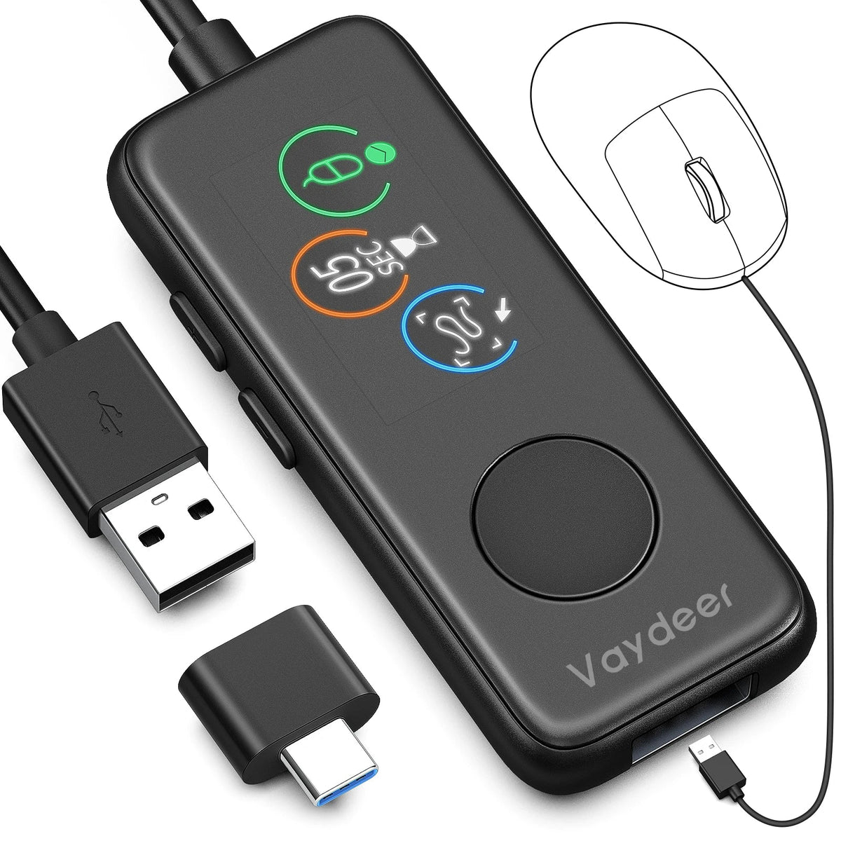 NNEOBA Agitador de ratón USB completamente automático con pantalla HD