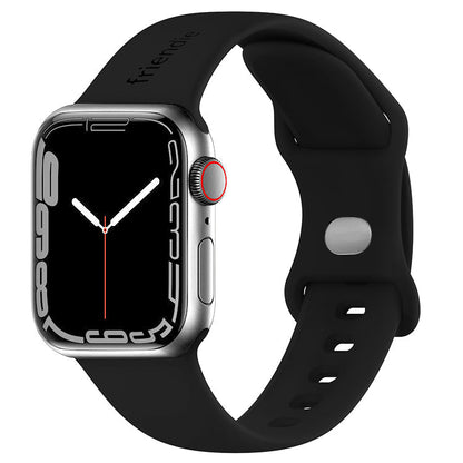 Correa deportiva de silicona negra con pasador plateado - The Noosa Small - Compatible con Apple Watch de 38 mm a 41 mm