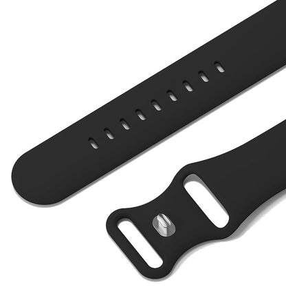 Correa deportiva de silicona negra con pasador plateado - The Noosa Small - Compatible con Apple Watch de 38 mm a 41 mm