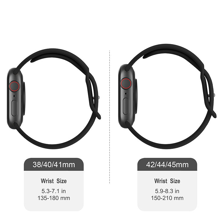 Correa deportiva de silicona negra con pasador plateado - The Noosa Small - Compatible con Apple Watch de 38 mm a 41 mm
