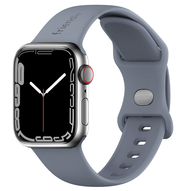 Correa deportiva de silicona gris Stardust con pasador plateado - The Noosa Grande - Compatible con Apple Watch de 42 mm a 45 mm