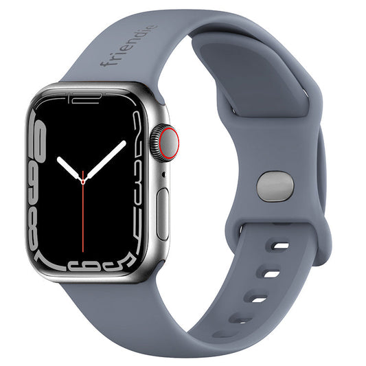 Silicone Sports Band Stardust Grey with Silver Pin - The Noosa Large - Compatible with Apple Watch Size 42mm to 45mm