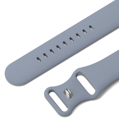 Correa deportiva de silicona gris Stardust con pasador plateado - The Noosa Grande - Compatible con Apple Watch de 42 mm a 45 mm