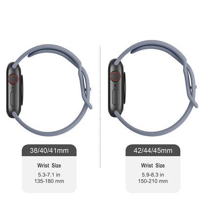 Correa deportiva de silicona gris Stardust con pasador plateado - The Noosa Grande - Compatible con Apple Watch de 42 mm a 45 mm