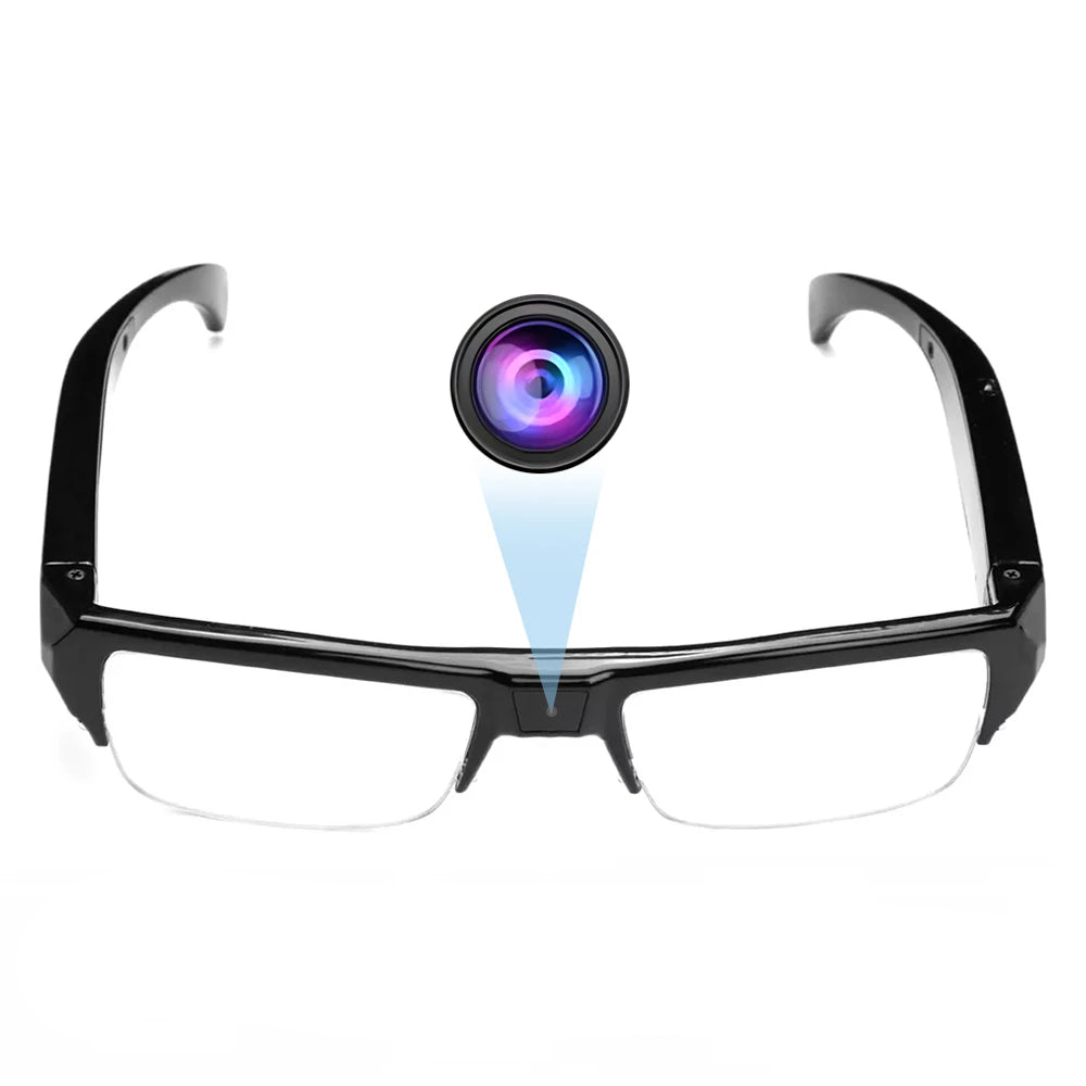 Gafas con cámara mini HD 1080P, grabadora de video DVR portátil, negras