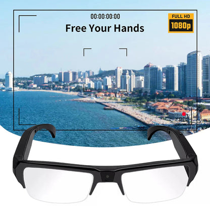Gafas con cámara mini HD 1080P, grabadora de video DVR portátil, negras