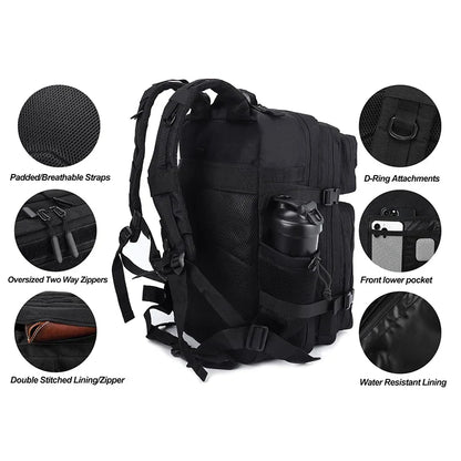Mochila táctica de 45L con nevera integrada Negra
