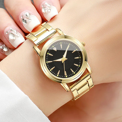 Couple Quartz Gold Watches Set