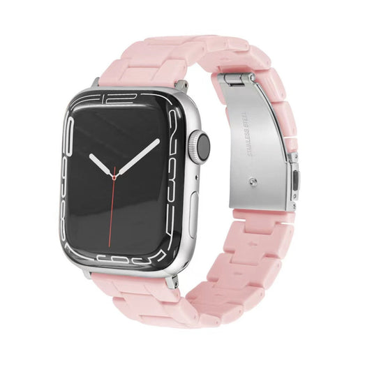 Pulsera de eslabones de resina pequeña - Las playas de Sídney - Palm Beach (rosa) - Compatible con Apple Watch de 42 mm a 45 mm