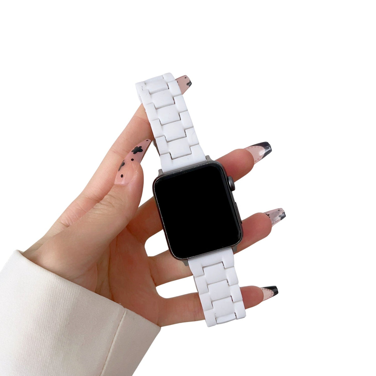 Pulsera de Eslabones de Resina Pequeña - Las Playas de Sídney - Bondi (Blanco) - Compatible con Apple Watch de 42mm a 45mm