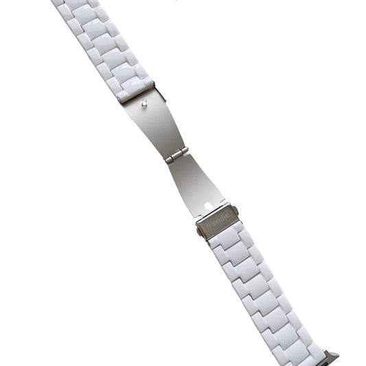 Brazalete de eslabones de resina pequeño - Playas de Sídney - Bondi (blanco) - Compatible con Apple Watch de 38 mm a 41 mm