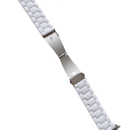 Pulsera de Eslabones de Resina Pequeña - Las Playas de Sídney - Bondi (Blanco) - Compatible con Apple Watch de 42mm a 45mm