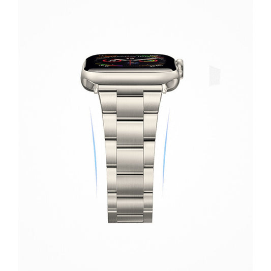 Stainless Steel Link Bracelet Band - The Sydney in Titanium Large - Compatible with Apple Watch Size 42mm to 45mm