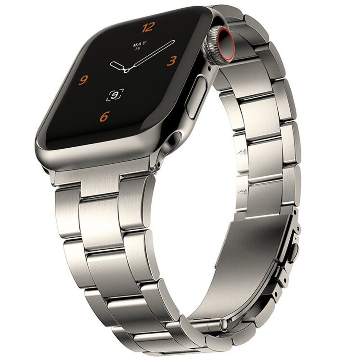 Correa de eslabones de acero inoxidable - The Sydney en titanio grande - Compatible con Apple Watch de 42 mm a 45 mm