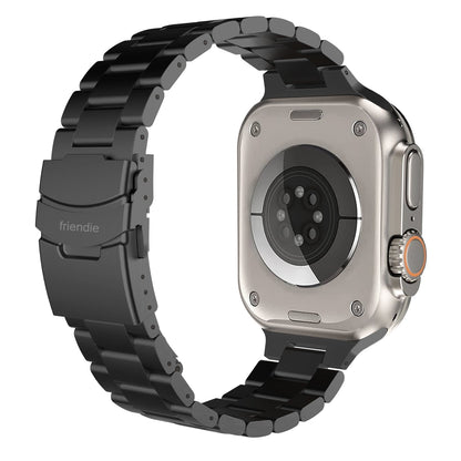 Stainless Steel Link Bracelet Band (Ultra) – The Sydney Ultra in Black – Compatible with Apple Watch Ultra (Friendie size Large)