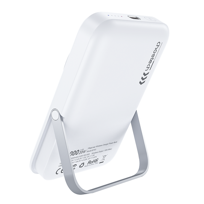 NNEDSZ CHOETECH B743-WH Power Bank Magnético de 10000mAh PD20W con Soporte Blanco
