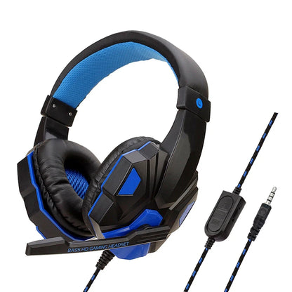 Auriculares de diadema con micrófono con cancelación de ruido NNEOBA Wired Gaming (azul)