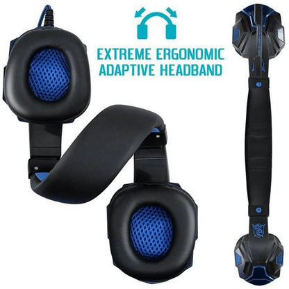 Auriculares de diadema con micrófono con cancelación de ruido NNEOBA Wired Gaming (azul)