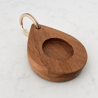 Magnetic Wooden AirTag Keychain