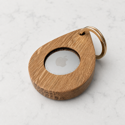 Magnetic Wooden AirTag Keychain