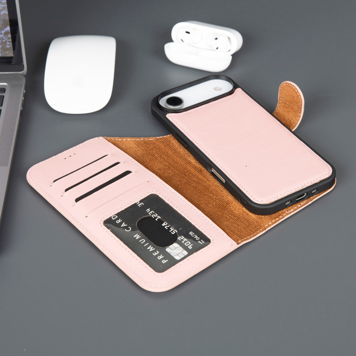 Casper iPhone 17 Air Leather Wallet Case – MagSafe Compatible