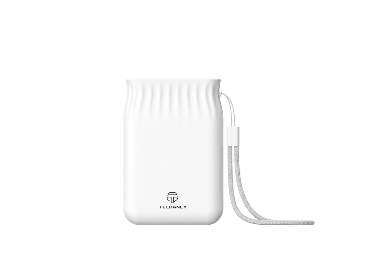 Techancy Power Bank 6500 mAh blanco TF2772, carga de teléfono/tablet compatible con 2A, fuente de alimentación portátil