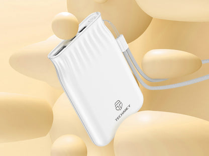 Techancy Power Bank 6500 mAh blanco TF2772, carga de teléfono/tablet compatible con 2A, fuente de alimentación portátil