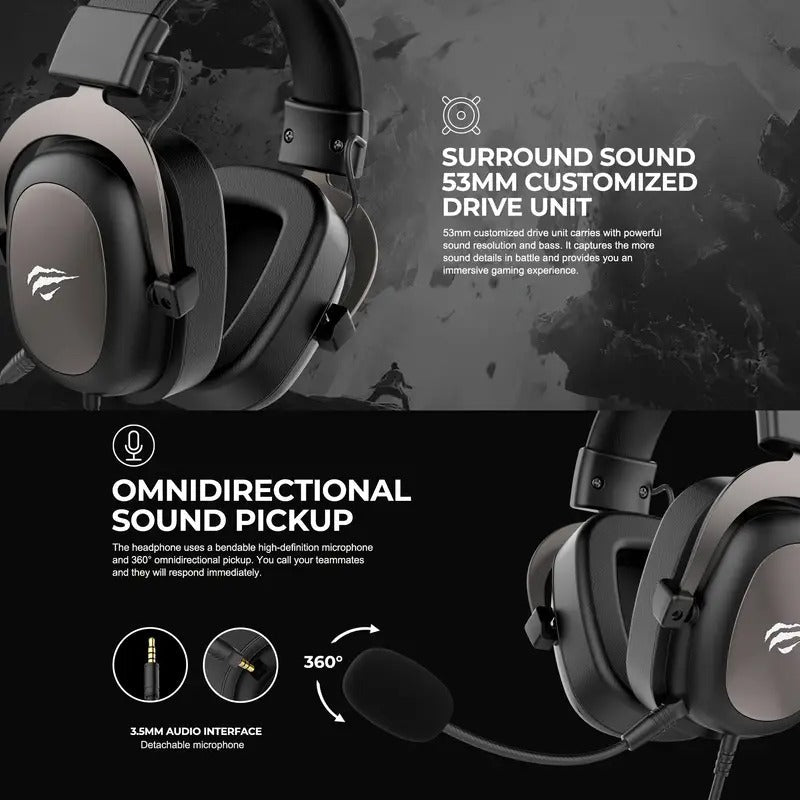 NNETM Wired Gaming Headset and Surround Sound with Mic