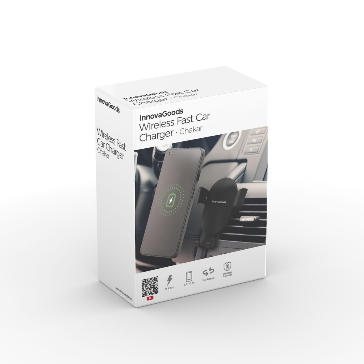 Soporte para Teléfono de Carga Rápida Inalámbrica para Coche Chakar InnovaGoods